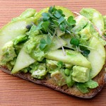 grilled chicken pear and avocado toast